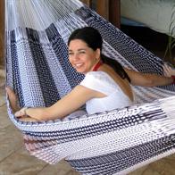Elegant tuned colors in the hammock, this unique black and white pattern