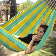 Hammock Ceara checked with yellow-green fabric