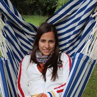 Hammock Chair in Fabric with FSC approved wood.