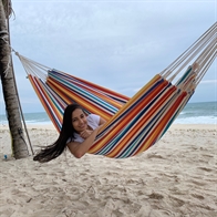 Formosa light striped fabric hammock in cotton
