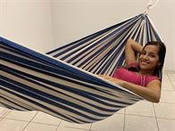 Strong hammock 1 person. Nice colorful look. Ok for children's play