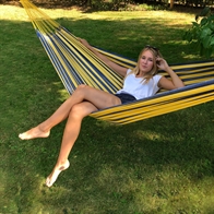 Guatemala Fabric hammock for 1-2 person in warm golden colors