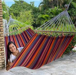 Hammock in fabric with 80 cm spreader bars 