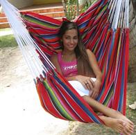 Mexican red hammock chair in fabric