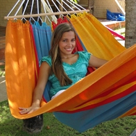 Summer hammock with wooden spreader bars. No. T292-80