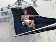 Black Fabric Hammock with wood sticks