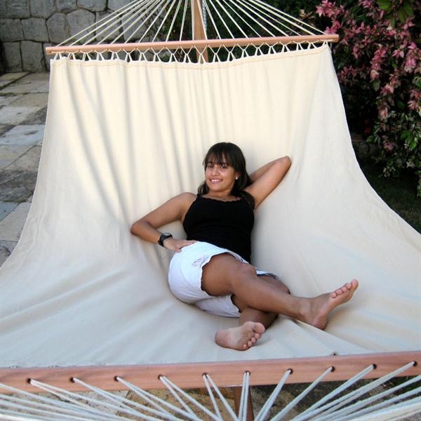 Quality hammock in PRO fabric with 140 cm spreder bars