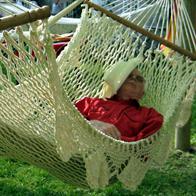 Hawaii hammock is handmade Net from first to last. The net is elastic and flexible.